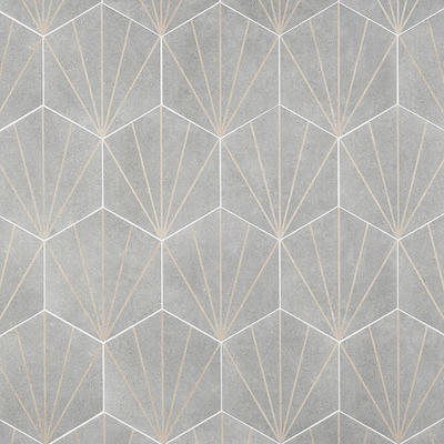 Gray ray hexagonal tile mosaic floor tile