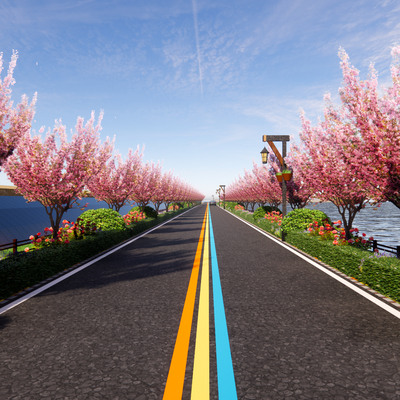 modern landscape road