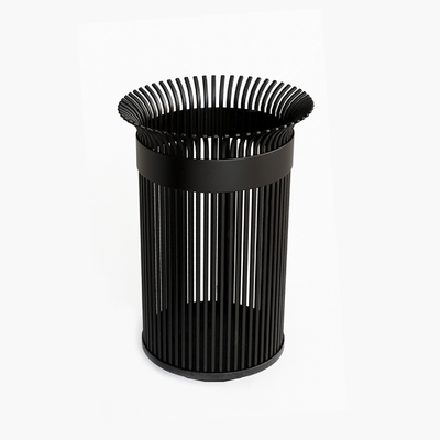 Outdoor wrought iron trash can