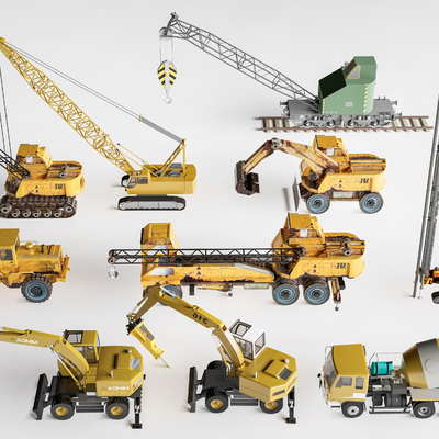 Bulldozer Excavator Crane Crane