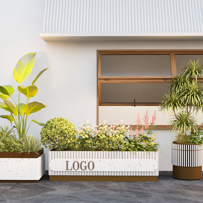 Green plant flower box flower pool flower bed