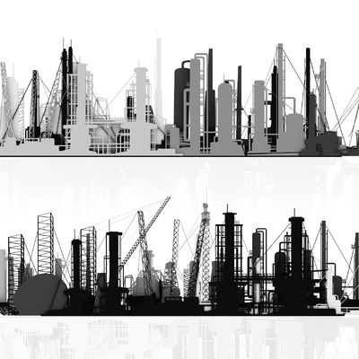 Modern wall decoration architectural silhouette