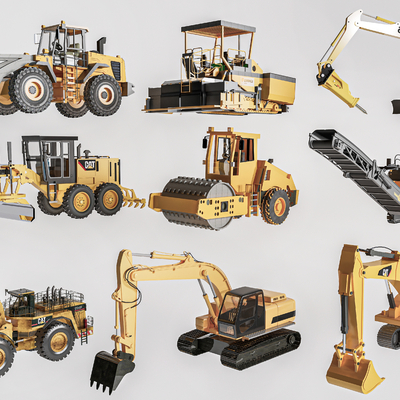 road repair machinery bulldozer excavator