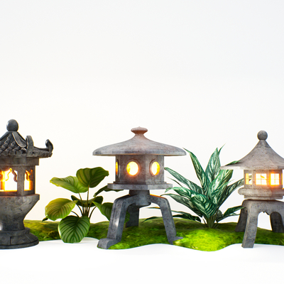 Neo-Chinese Style Outdoor Lamp Stone Lantern Stone Floor Lamp Stone Garden Lamp