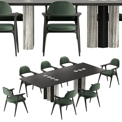 Miloti Minotti dining table and chair u model