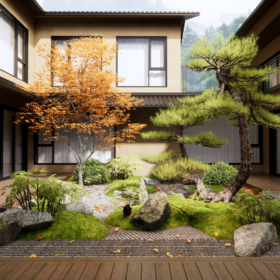 New Chinese Atrium Garden Landscape