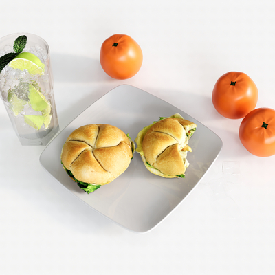 orange hamburger bread sandwich water cup glass