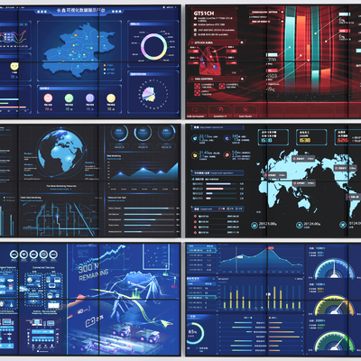 Modern data big screen monitoring big screen technology electronic screen display