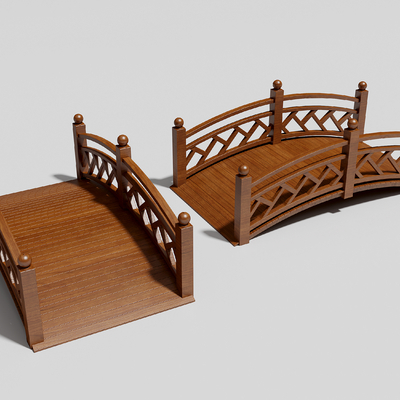 Neo-Chinese Style Small Wooden Bridge Landscape Bridge