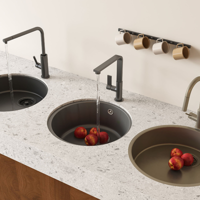 Stainless steel sink under the basin wash table