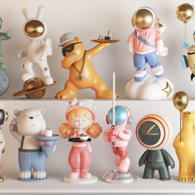 Trendy Cartoon Ornaments Astronaut Cartoon Bear Space Rabbit