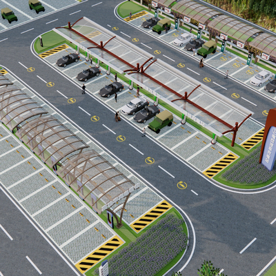 Photovoltaic parking lot Tram charging pile Outdoor parking lot