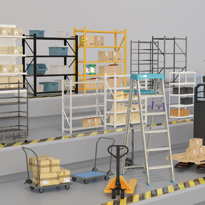 Shelf packing box forklift flatbed ladder