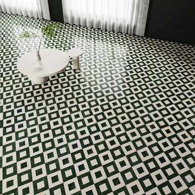 Geometric mosaic tile tile floor tile