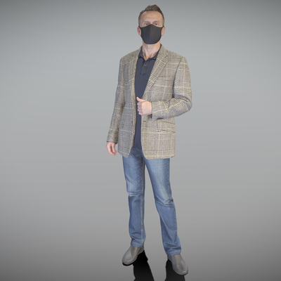 Casual suit men wearing masks men