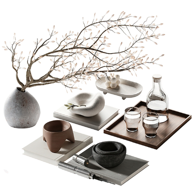 Modern Decorative Ornament Dried Branches Vase Tea Set