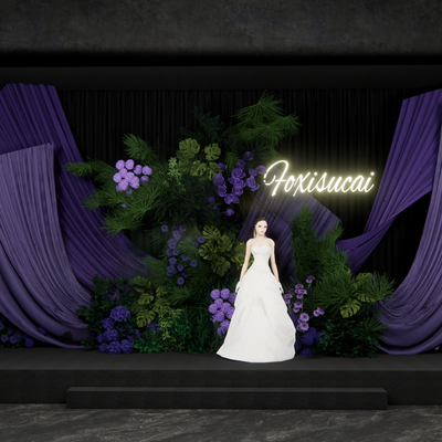 Purple Cloth Mantle Wedding Wedding Celebration