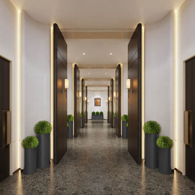 Hotel aisle corridor