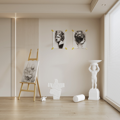 Modern Plaster Statue Easel