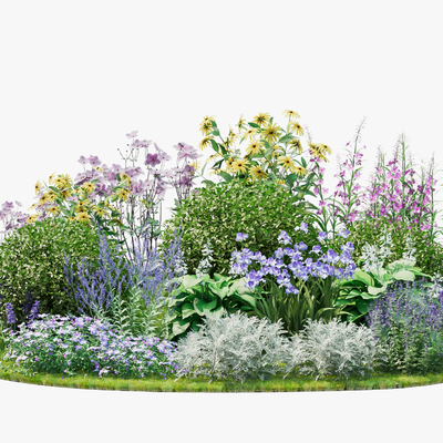 Flower bed bush flower mirror landscaping