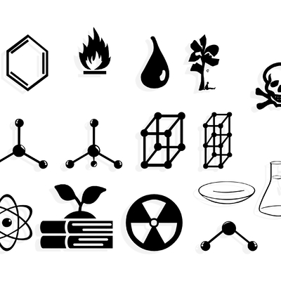 Chemical Wall Decoration Symbol Chemical Gene Silhouette Wall Sticker