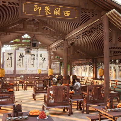 Chinese-style ancient building pavilion living room porch pavilion