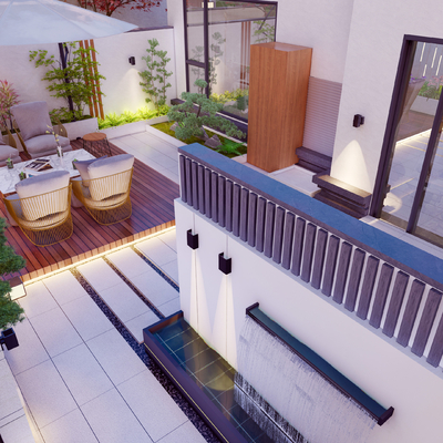 Modern Villa Courtyard Garden