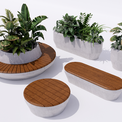 Tree pool seat stool landscape seat flower bed flower box