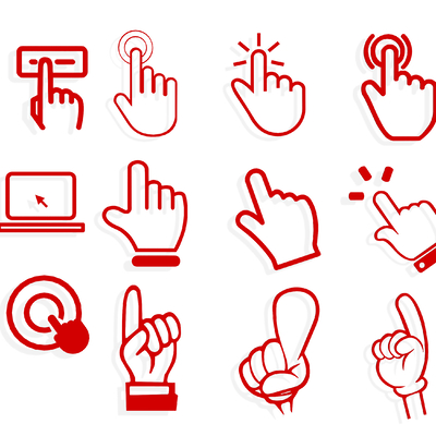 finger click icon finger logo wall stickers paper cutting