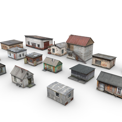 Single-family houses, small buildings, dilapidated buildings