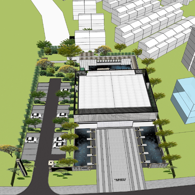 Landscape of demonstration area design leading area