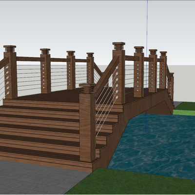 wooden bridge step rope bridge