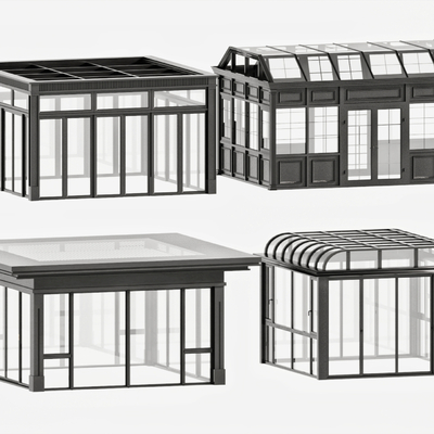 Modern sun room glass room facade