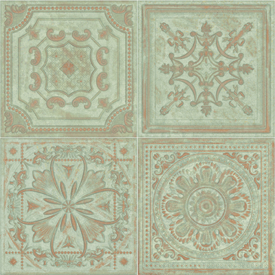 Copper green vintage embossed tiles