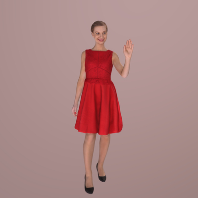 French Style Elegant Women's Red Dress