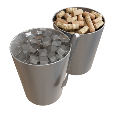 Ice Bucket Wine Bottle Wood Sieve Iron Bucket Ice