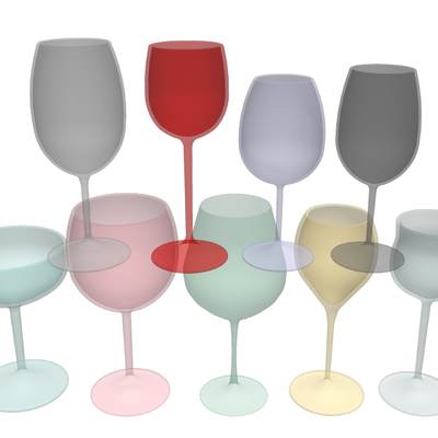 Glass red wine goblet