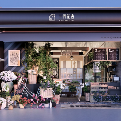 Modern flower shop door head