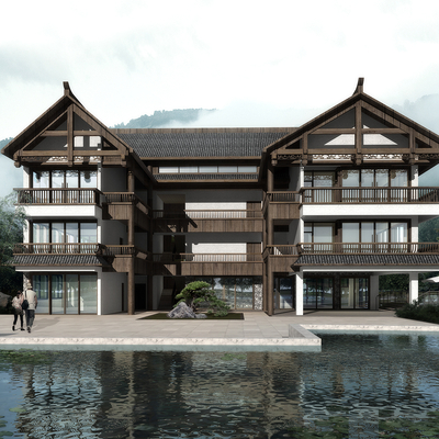 Chinese Homestay Building Waterfront Inn