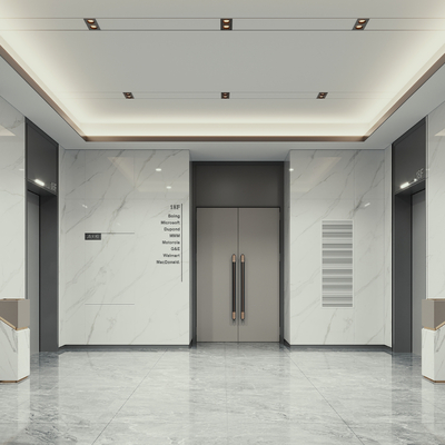 Modern elevator lobby