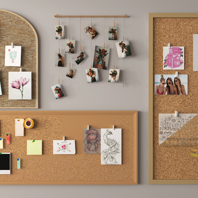 Cork board message board photo wall note wall