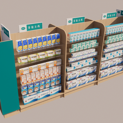 pharmacy shelf medicine rack