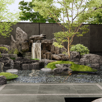 New Chinese-style rockery waterscape