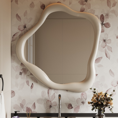 Cream Style Bathroom Mirror Decorative Mirror Cosmetic Mirror Mirror