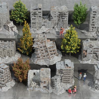 Post-war ruins Building ruins Site ruins