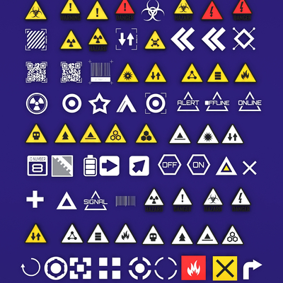 Trend science fiction warning symbol