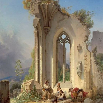 European Architecture Landscape Oil Painting Hanging Painting