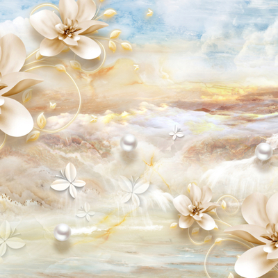 Flowers Mountain and Sea Decorative Painting