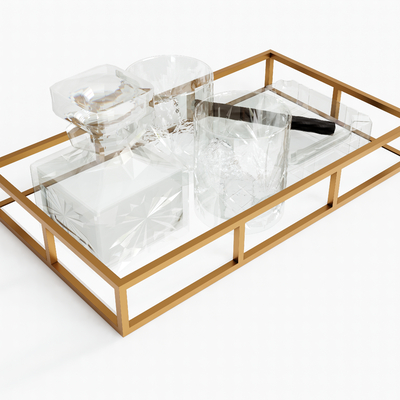 Modern Wine Bottle Wine Glass Tray