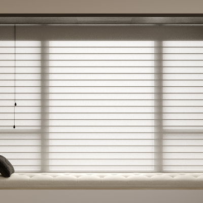 modern venetian blinds bay window